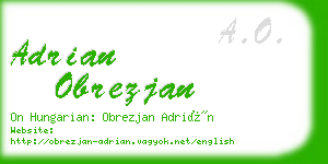 adrian obrezjan business card